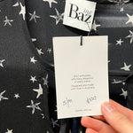 Silk All Over Black & White Stars Blouse, by Baz Inc