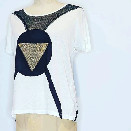 Sass & Bide Sequin & Geometric Print Tshirt