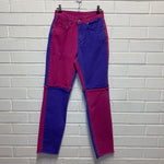 The Ragged Priest Equilibrium Jeans- Purple Pink & Purple Quarter Panelled Jeans