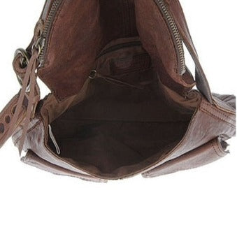 Lucky Brand Brown Vintage Inspired Leather Hobo Stash Bag