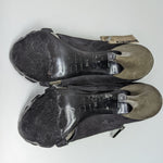 Christian Dior Black Suede Peep Toe Ankle Boot Stilletoe Heels