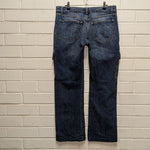 Burberry London Wide Leg Denim Cargo Zip Jeans