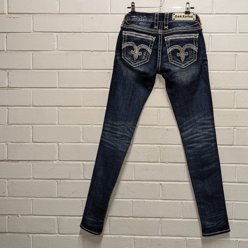 Rock Revival Alanis Low Rise Skinny Jeans With Diamantes