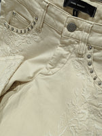 Isabel Marant Cream Galix Embroidered Skinny Jean