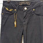 Robins Jean Black Skinny Jeans Gold Wings Detailing
