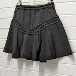 AJE Black Mini A-Line Flare Skirt Rope & fray detail