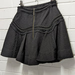 AJE Black Mini A-Line Flare Skirt Rope & fray detail