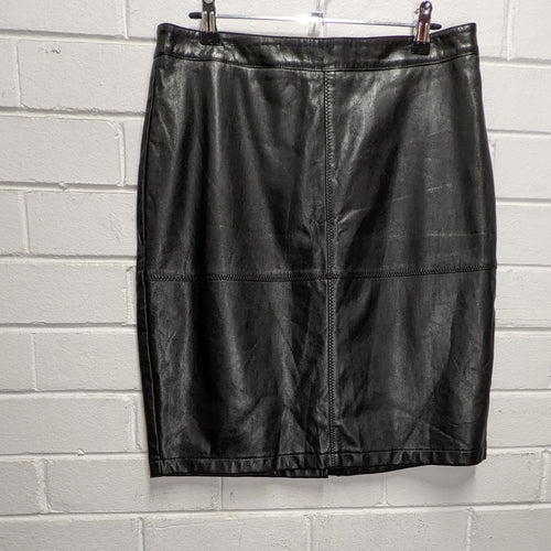 Peter Morrissey Black Faux Leather Mini Skirt