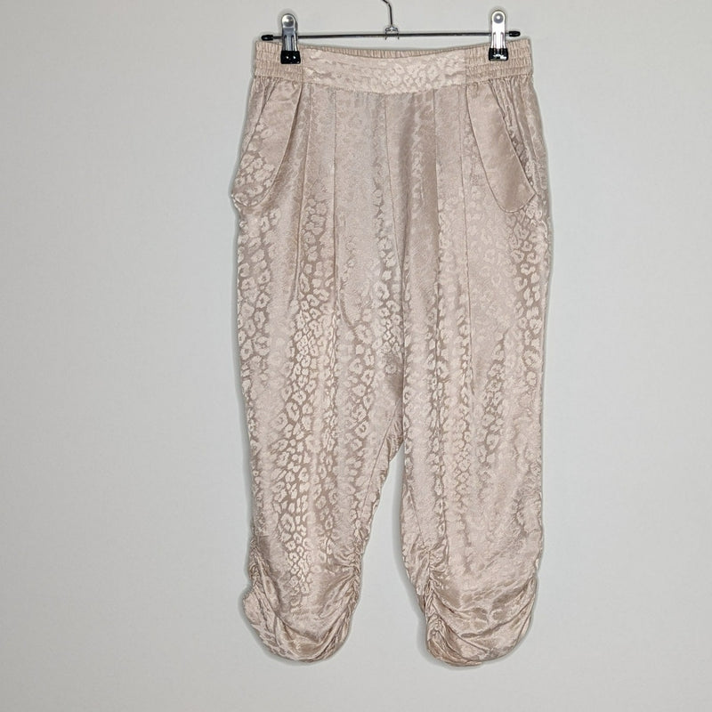 Zuma Originals Vintage Silk Animal Print Cropped Pants