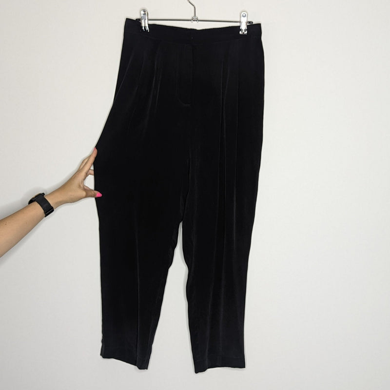 Zimmerman Black Silk Cropped Tapered Pants