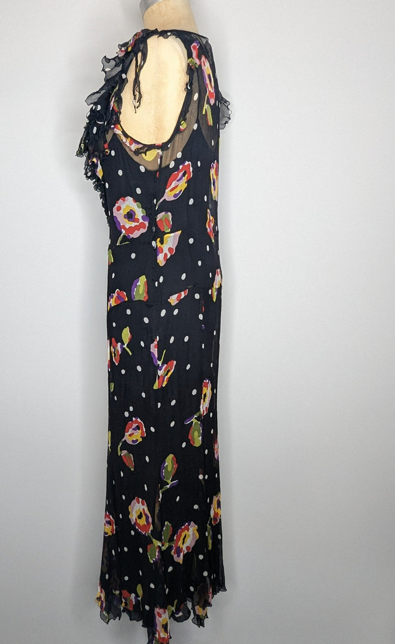Moschino Silk Sheer Floral Dress