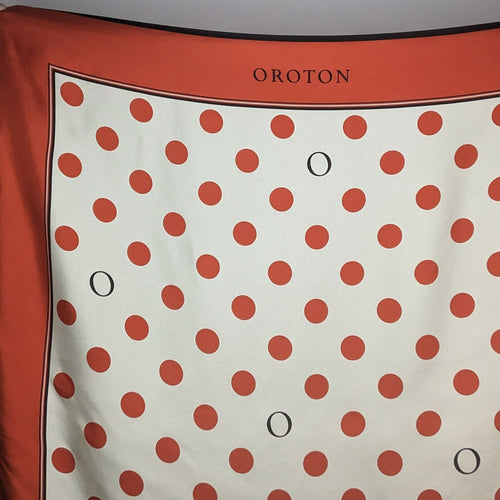 Oroton Silk Patterned Scarf