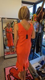 Witchery Orange Silk Tiered Slip Dress