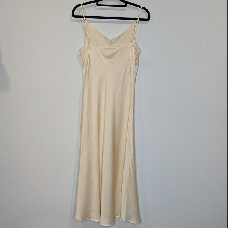 Copy of Flannel Cream Silk Midi Slip Dress