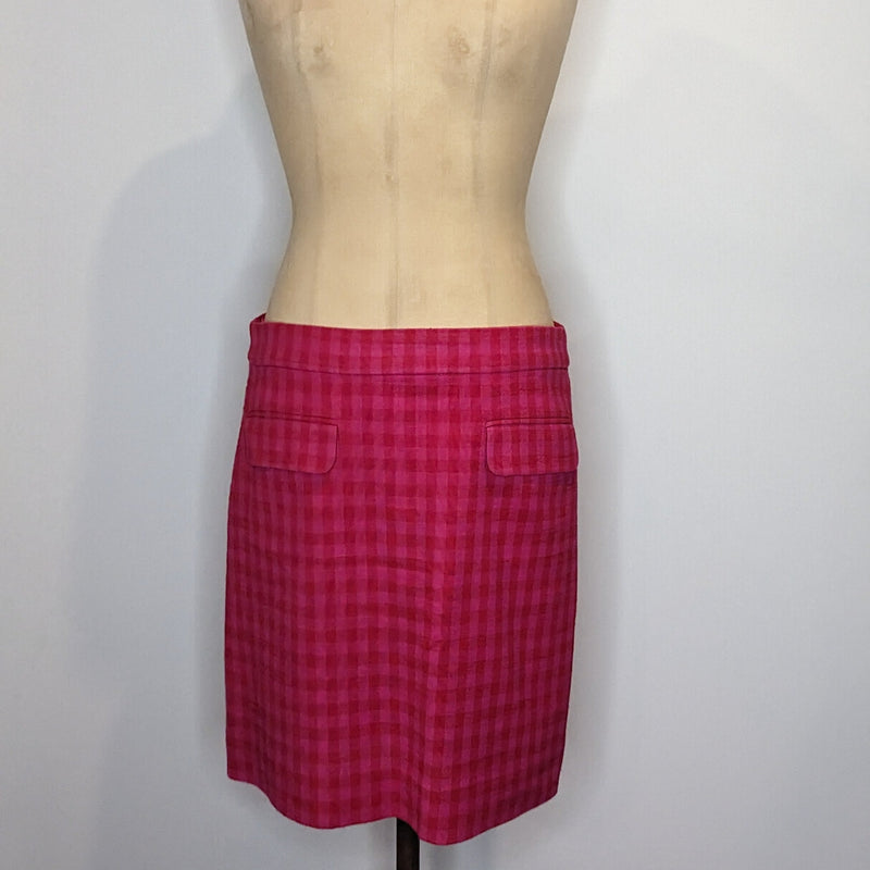 J. Crew Red/Pink Gingham Skirt