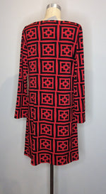 Charlie Brown Geometric Print Red Black Fendi Look Dress