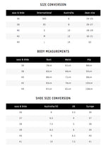 Sass and Bide Size chart Refind 
