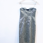 Kenzo 'Broken Floor' Silver Metallic Zigzag Jaquard Dress