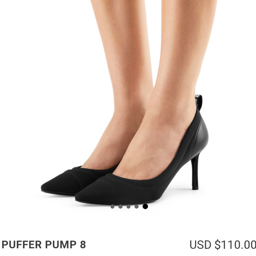 March Muse Black Puffer Pump Heels