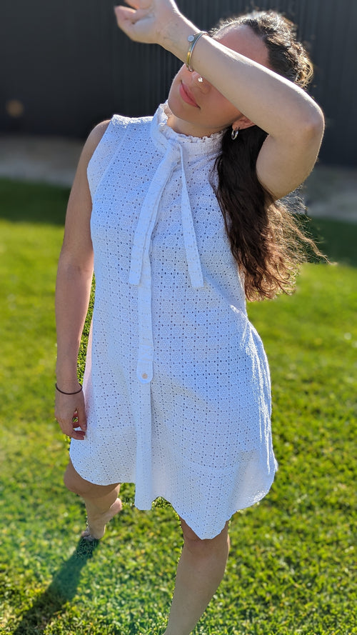 See by Chloe White Broderie Anglaise Dress