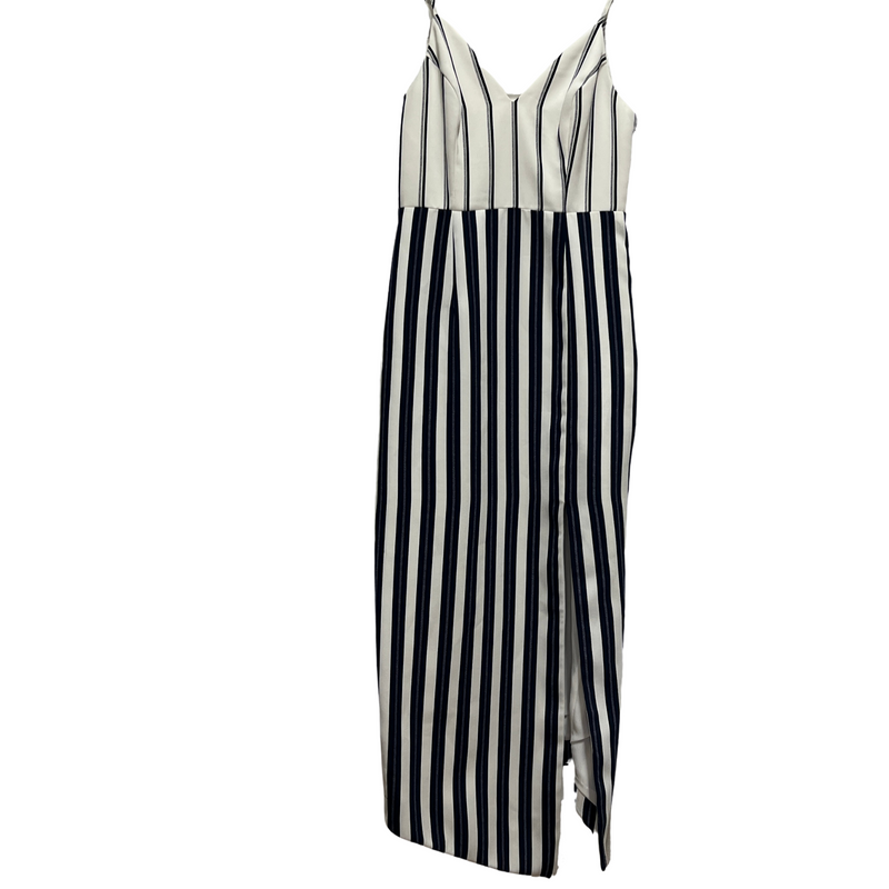 Shona Joy Navy & White Stripes Midi DressShona Joy Navy & White Stripes Midi Dress