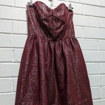 Steele Melbourne Berry & Silver Metallic Bustier Mini Dress