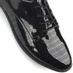 Patent Perforated Lace-Up Brogues