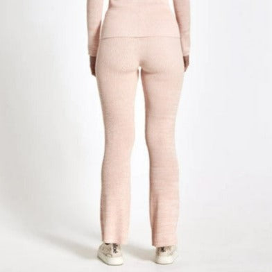 Ena Pelly Peach Knit Flare Pants