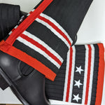 Givenchy Over The Knee Star Knit Storm Sock & Rubber Boots