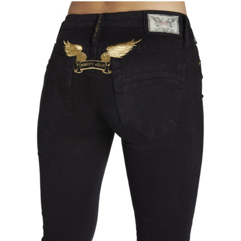 Robins Jean Black Skinny Jeans Gold Wings Detailing – Re_find Preloved