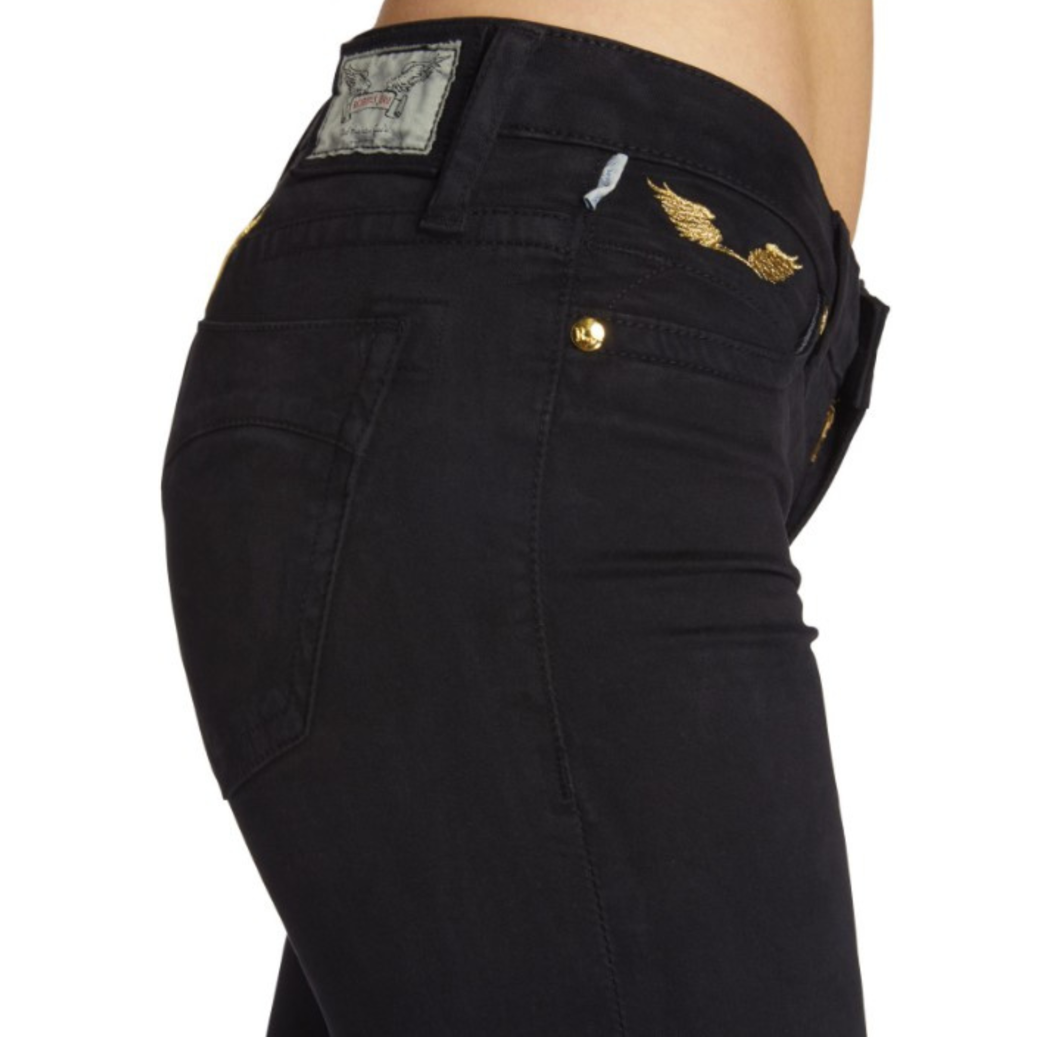 Re_find Preloved Skinny Jeans – Gold Jean Robins Wings Black Detailing
